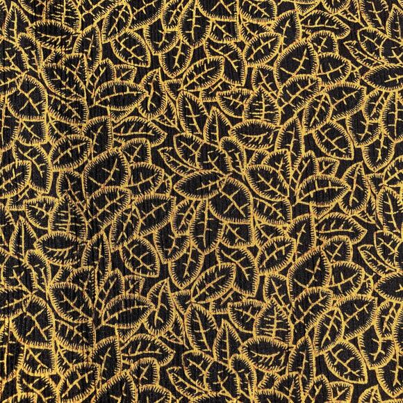 Gold leaf print cropped short sleeve cardigan Y2K bohemian hippie - Picture 2 of 6